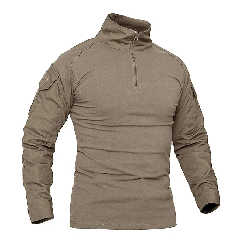 Men's Long Sleeve Zipper Tactical T-shirt