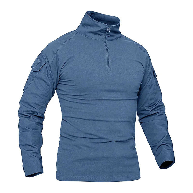 Men's Long Sleeve Zipper Tactical T-shirt