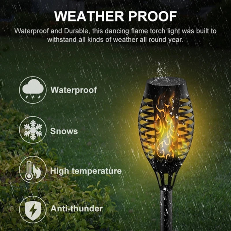 4-16Pcs Solar Flame Torch Lights, Waterproof Garden Decoration Outdoor Lawn Path Yard Patio Floor Lamps