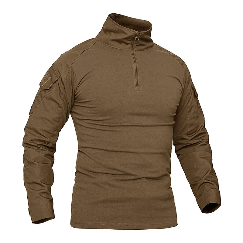 Men's Long Sleeve Zipper Tactical T-shirt