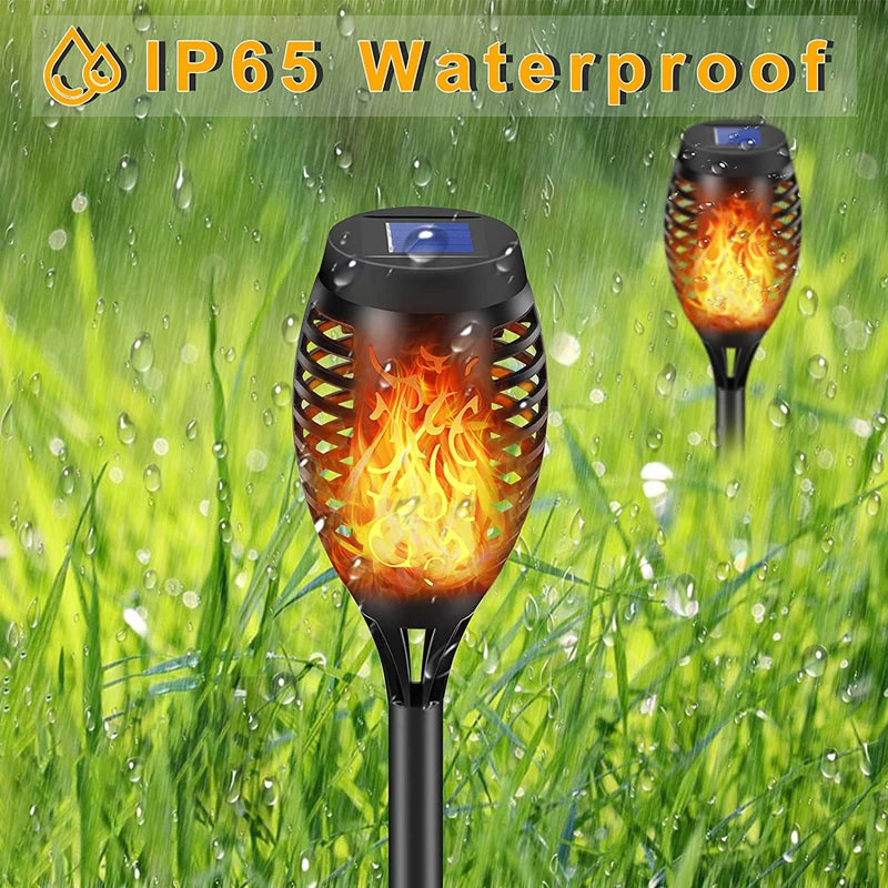 4-16Pcs Solar Flame Torch Lights, Waterproof Garden Decoration Outdoor Lawn Path Yard Patio Floor Lamps