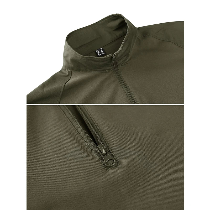 Men's Long Sleeve Zipper Tactical T-shirt