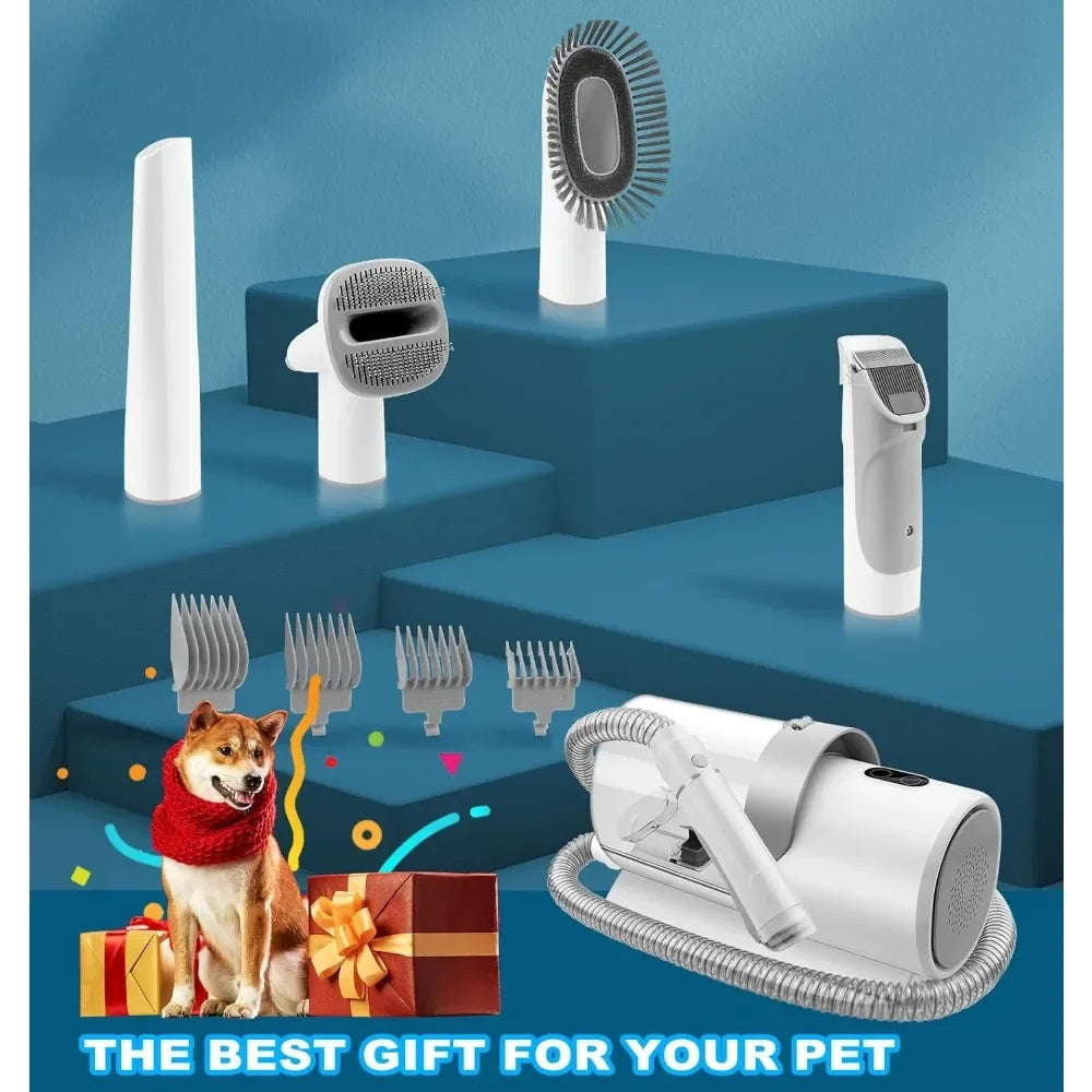 Dog Grooming Kit for Pet Include 4 Hair Clipper Combs 2.5L Vacuum Cleaner and 5 Pet Grooming Tools for Shedding