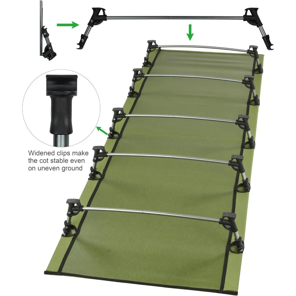 Ultralight Folding Tent Camping Cot Bed, Portable Compact for Outdoor Travel, Camping, Hiking.