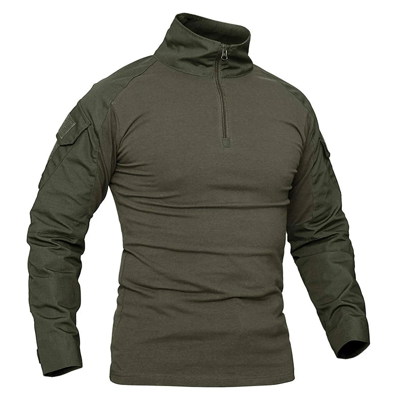 Men's Long Sleeve Zipper Tactical T-shirt