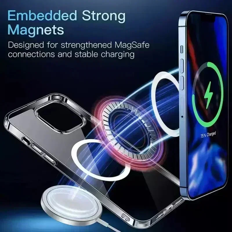 Magnetic Wireless Charging Case For iPhone 14 13 12 11 Pro Max Mini X Xs XR 7 8 Plus