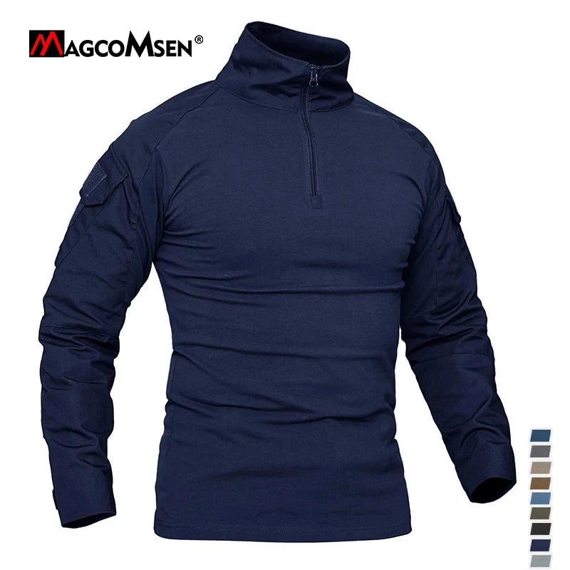 Men's Long Sleeve Zipper Tactical T-shirt